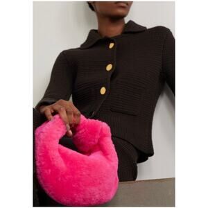 Bottega Veneta Shearling Mini Jodie Bag in Lollipop & Gold